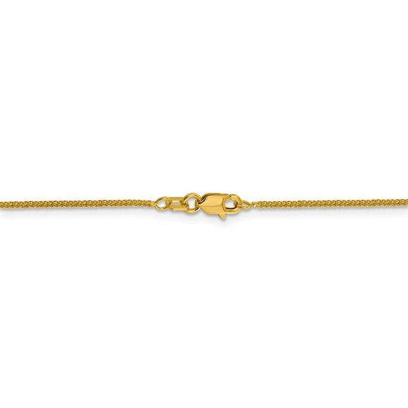 0.8mm 14k Yellow Gold Diamond Cut Square Wheat Chain Necklace, 18 Inch - Picture 4 of 8